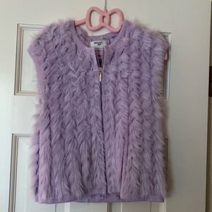 Mayoral girl boutique lavender furry vest size 7